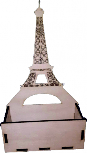 Cutie mare pentru Aranjamente Florale M14 Turnul Eiffel Lemn 20x9 cm 