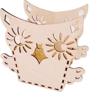 Cutie mica pentru Aranjamente Florale Model Bufnita Lemn 20x11x22 cm 