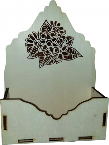 Cutie mica pentru Aranjamente Florale Model Floral Lemn 15x7 cm 