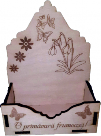 Cutie mare pentru Aranjamente Florale Ghiocei Lemn 20x9 cm 
