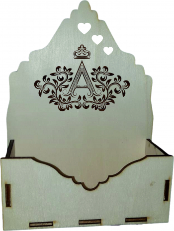 Cutie mica pentru Aranjamente Florale Litera A Lemn 15x7 cm 