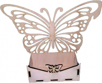 Cutie mica pentru Aranjamente Florale Model Fluture Lemn 15x7 cm 