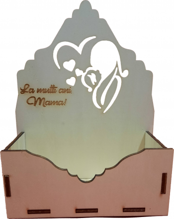 Cutie mica pentru Aranjamente Florale Model pentru mama Lemn 15x7 cm 