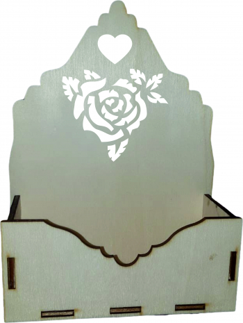 Cutie mica pentru Aranjamente Florale Trandafir Lemn 15x7 cm 