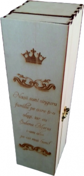 Cutie pentru sticla personalizata cu mesaj pentru nasi 