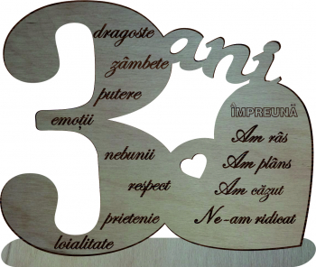 Decoratiune aniversara Lemn 20x25cm 