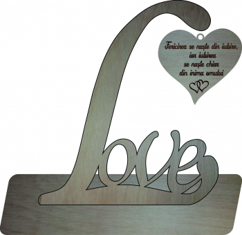Decoratiune Love Lemn 20x23cm 