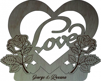 Decoratiune Love Personalizata Lemn 20x15cm