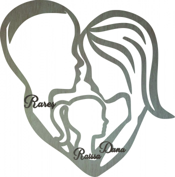 Decoratiune personalizata de familie Lemn 40 cm 