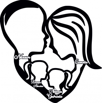 Decoratiune personalizata de familie Lemn negru 40 cm 