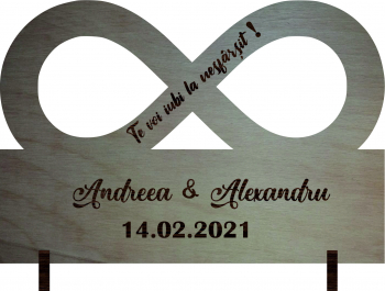 Decoratiune Personalizata Infinit Lemn 26x18cm 