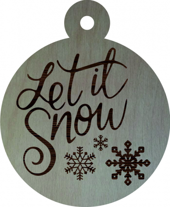 Glob de Craciun Let it snow Lemn 9 cm GL139 