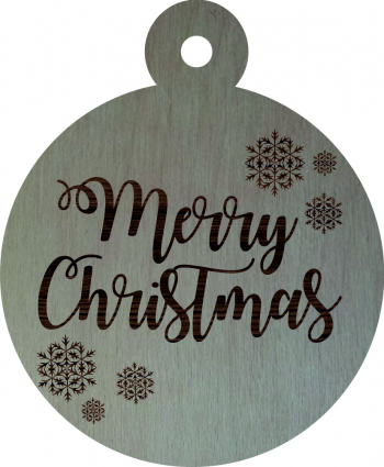 Glob de Craciun Merry Christmas Lemn 9 cm GL140 