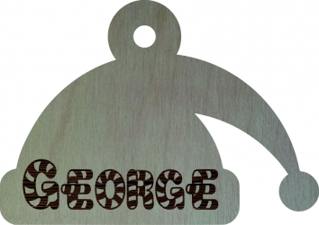 Glob de Craciun Model Caciula Personalizat Lemn 9 cm GL135 