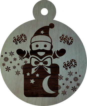 Glob de Craciun Model Ho Ho Ho Lemn 9 cm GL114 