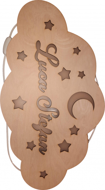Lampa veghe personalizata Lemn natur 60x38 cm 