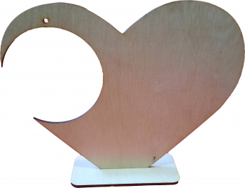 Suport in forma de inima pentru globurile si sticla/plastic Lemn 20x18 cm 