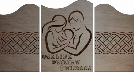 Tablou pentru familie personalizat Lemn 100x55 cm 
