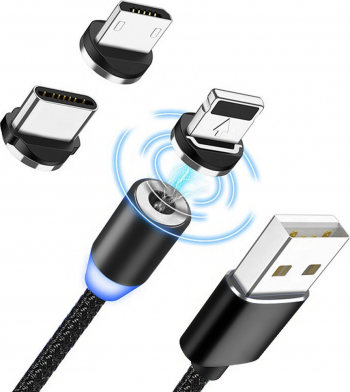 Cablu de incarcare 3 in 1 universal - Micro USB Type C si Lightning 