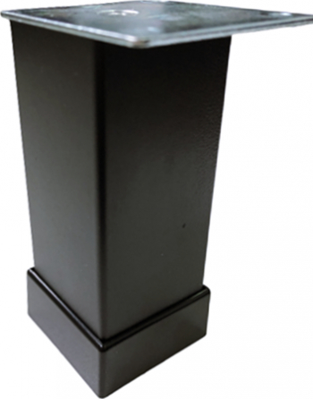 Picior metalic pentru mobilier H 100 mm finisaj negru profil patrat 40x40 mm cu masca 