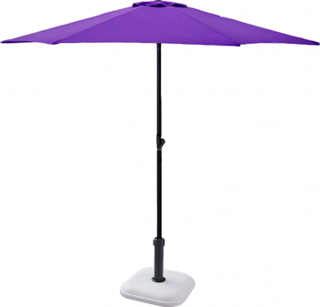 Umbrela soare 250cm culoare mov cu suport patrat 11kg culoare alba 