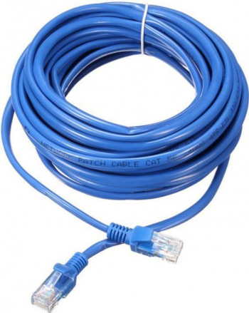 Cablu UTP cat.5 mufat 2xRJ45 lungime 10m de legatura retea ethernet albastru 