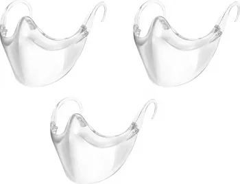 Set 3 Masti de protectie faciala nas gura Neo Half transparenta usoara dezinfectabila reutilizabila fashion