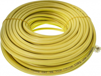 Cablu UTP Lanberg cat.5e mufat 2xRJ45 lungime 30m AWG 26 100 MHz de legatura retea ethernet galben 