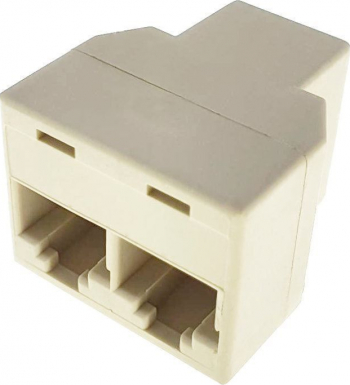 Conector multiplicator retea UTP RJ45 8p8c mama la 2 porturi mama RJ45 bej 