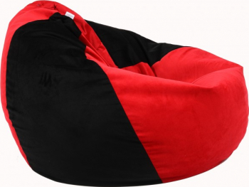 Fotoliu Mare Nirvana Gigant - Black and Red Gama Diamond umplut cu perle polistiren beanbag para marca Pufrelax Fabricat in Romania 