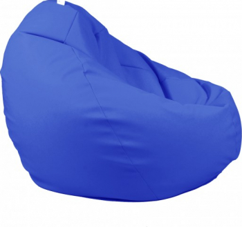 Fotoliu Mare Nirvana Gigant - Blue piele eco umplut cu perle polistiren beanbag para marca Pufrelax Fabricat in Romania 