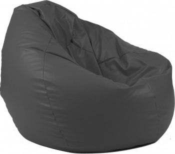 Fotoliu Mare Nirvana Gigant - Dark Grey GAMA PREMIUM PU umplut cu perle polistiren beanbag para marca Pufrelax Fabricat in Romania 