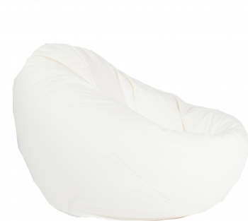 Fotoliu Mare Nirvana Gigant - White GAMA PREMIUM PU umplut cu perle polistiren beanbag para marca Pufrelax Fabricat in Romania 