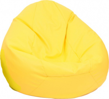 Fotoliu Mare Nirvana Gigant - Yellow piele eco umplut cu perle polistiren beanbag para marca Pufrelax Fabricat in Romania 