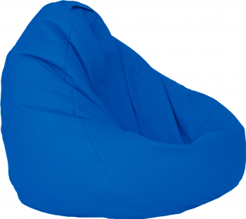 Fotoliu Mediu Nirvana Grande - Blue piele eco umplut cu perle polistiren beanbag marca Pufrelax Fabricat in Romania 