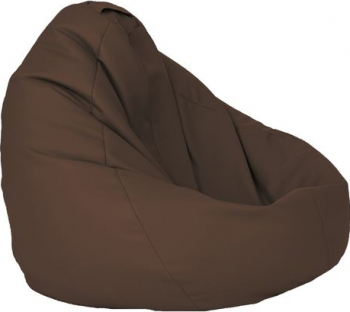 Fotoliu Mediu Nirvana Grande - Brown piele eco umplut cu perle polistiren beanbag marca Pufrelax Fabricat in Romania 