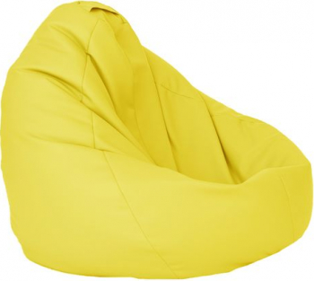 Fotoliu Mediu Nirvana Grande - Galben piele eco umplut cu perle polistiren beanbag marca Pufrelax Fabricat in Romania 