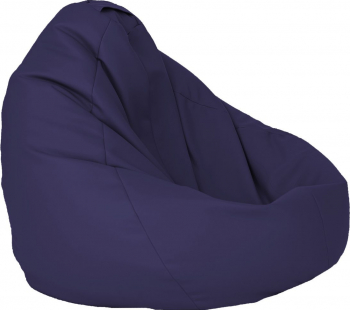 Fotoliu Mediu Nirvana Grande - Indigo piele eco umplut cu perle polistiren beanbag marca Pufrelax Fabricat in Romania 