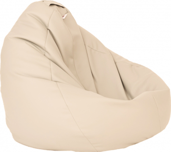 Fotoliu Mediu Nirvana Grande - Nude piele eco umplut cu perle polistiren beanbag marca Pufrelax Fabricat in Romania 