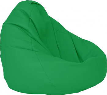 Fotoliu Mediu Nirvana Grande - Verde piele eco umplut cu perle polistiren beanbag marca Pufrelax Fabricat in Romania 