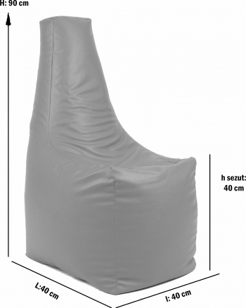 Fotoliu Mediu Sunlounger - Clear Sky piele eco umplut cu perle polistiren fotoliu para marca Pufrelax Fabricat in Romania 