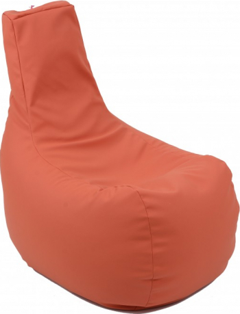 Fotoliu Mediu Sunlounger Evo - Orange piele eco umplut cu perle polistiren fotoliu para marca Pufrelax Fabricat in Romania 