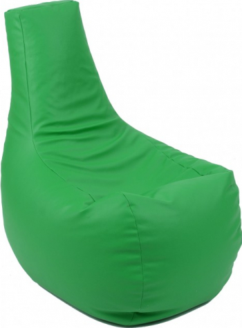 Fotoliu Mediu Sunlounger Evo - Verde piele eco umplut cu perle polistiren fotoliu para marca Pufrelax Fabricat in Romania 
