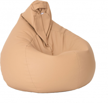 Fotoliu Mic Copii 4-14 ani Nirvana Light - Beige piele eco umplut cu perle polistiren beanbag marca Pufrelax Fabricat in Romania 