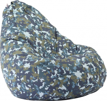 Fotoliu Mic Copii 4-14 ani Nirvana Light Impermeabil Army Camouflage Air pretabil la exterior husa detasabila umplut cu perle polistiren 
