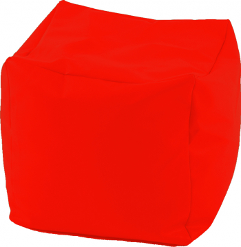 Fotoliu Mic Taburet Cub XL - Neon Orange pretabil si la exterior umplut cu perle polistiren Fabricat in Romania 