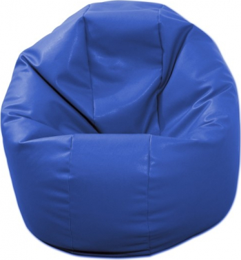 Fotoliu pentru Copii 2-14 ani Relaxo - Albastru piele eco umplut cu perle polistiren beanbag marca Pufrelax Fabricat in Romania 