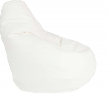 Fotoliu Pufrelax Nirvana Hobbit - Alb piele eco umplut cu perle polistiren fotoliu para marca Pufrelax Fabricat in Romania 