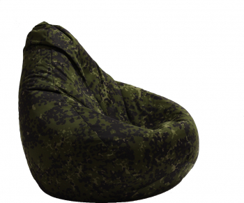 Fotoliu Pufrelax Nirvana Hobbit - Army Camouflage Gama Premium cu husa detasabila textila umplut cu perle polistiren 