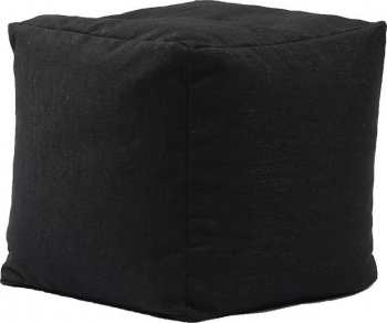 Fotoliu Pufrelax Taburet Cub Gama Premium - Eerie Black cu husa detasabila textila umplut cu perle polistiren 